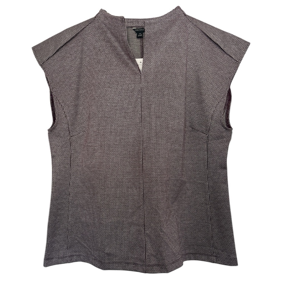 Ann Taylor Sleeveless Houndstooth Pattern top